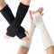 2 Pairs Long Arm Warmers, Fingerless Gloves for Women and Men - Autumn Winter Knitted Sleeve Hand Warmer for Adults