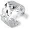 ALEXCRAFT Pulsera de Mujer Plata Banda Ancha de Acero Inoxidable Ajustable Pulsera de Mujer Gruesa Pulsera rígida de Plata para Mujer 36,5 mm