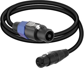 GELRHONR Speakon - Cable de conexión macho a XLR para mezcladores, preamplificadores, altavoces, etc., con cierre de rosca (macho a XLR hembra 0,5 m)