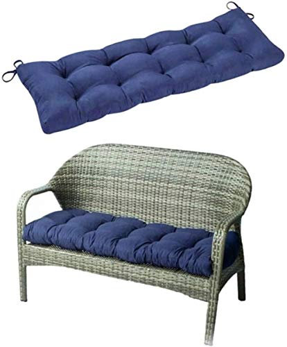 Outdoor Bankkissen 130x50cm dick bequemes Sitz- und Rückenkissen für Gartenstuhl Terrasse Bank Balkon Sitzstuhl Blau