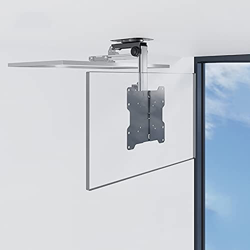 tv Wall Mount Flip Down TV Celling Monitor Mount, Fits 17-37 Inch Flat Screen TVs, Ceiling Kitchen Overhead and Under Cabinet Mount