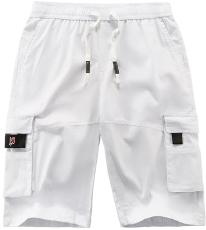 APTRO Mens Shorts Cargo Combat Casual Cotton Elastic Waist Shorts with Multi Pockets Summer Workwear CG01