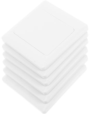 6piezas Cubierta Decorativa Para Enchufes Tipo Instalación Fácil Placa Blanca Multifuncional Para Renovación Resistente La Humedad Para Hogares Y Oficinas