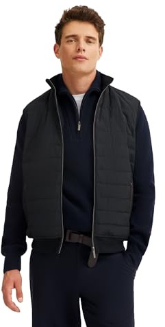 bugatti Herren Steppweste 8800-85051D | Regular Fit, Reißverschluss, Stehkragen, Vordertaschen, Baumwolle-Polyester