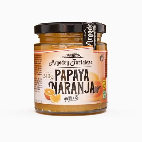 Argodey Fortaleza Mermelada de Papaya y Naranja 240g | Perfecta para Repostería, Pasteles y Yogures | Ideal para Acompañar Carnes, Tostadas, Quesos a la Parrilla y Pan | Sabor Exótico y Natural