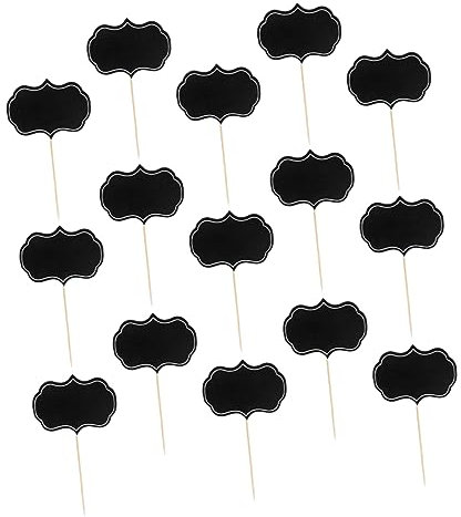 Mikinona 24Stücke Markierungen Leere Zahnstocher Flaggen für Buffet Hochzeiten und Partys Beschriftbare Holzschildchen für Lebensmitteldekoration und Präsentation