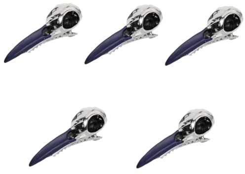 Healeved 5 Stück Halloween Skelett Haarspange Gothisches Design Gruselige Accessoires für Damen für Halloween Partys und Cosplay Vogelkopf Kopfschmuck