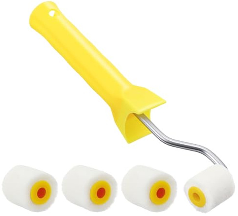 Paint Roller Set, 4 PCS Small Paint Rollers Walls and Ceilings Twin, Ideal for Touch-U.S, Edging, Corners, Small Areas (Roller Diameter: 1 Inch)