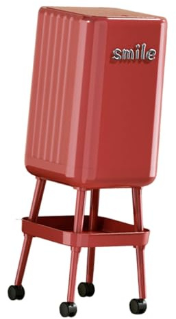 Pitycbo Cubo de Basura con Ruedas, Diseño de Patas, Robusto, Práctico Y Estrecho, para Sala de Estar, con Estante de Almacenamiento, Individual