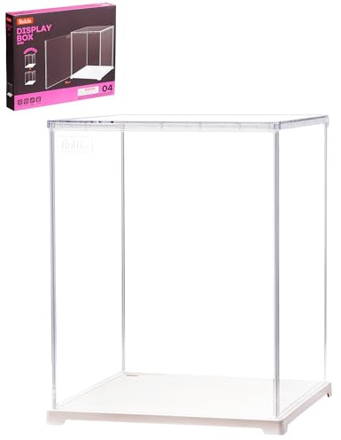 Rolife Vitrine en Acrylique avec Passage de Câble Boîte d'Exposition Transparente pour Book Nook, Puzzles 3D, Maquettes Miniatures LED, Figurine d'action (23x23x29,2 cm)