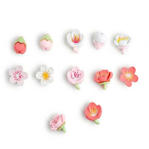 12 Pcs Decorative Flower Refrigerator Magnets, Colorful Strong Decorative Funny Refrigerator Magnets for Refrigerator, Locker, Kitchen, Office, Decorative Magnetic Stickers