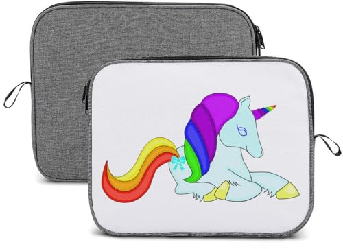 MHYRAC 14inch Laptop Case, Unicorn Rainbow Cute Snowflake Laptop Sleeve