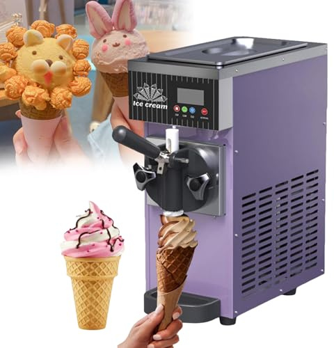Máquina comercial para helado suave, 450 W, autolimpiante, de sobremesa, con recipiente de 2,5 L de enfriamiento rápido, fabricada en acero inoxidable para yogur helado, ideal para cafeterías y rest