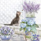 Ambiente Serviette Motiv : Kitten - Kätzchen mit Blumen - 20 Servietten pro Packung, 33x33 cm