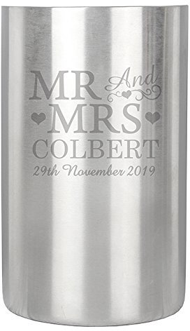 Personalised Mr & Mrs Wine Champagne Cooler