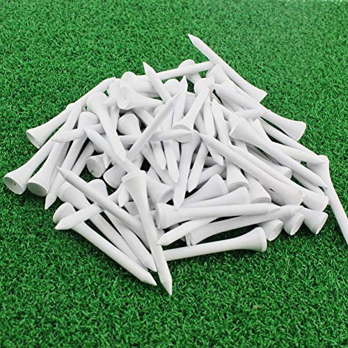 Kofull Professionelle Golf-Tees aus Holz, Größe 54 mm, Weiß, 100 Stück