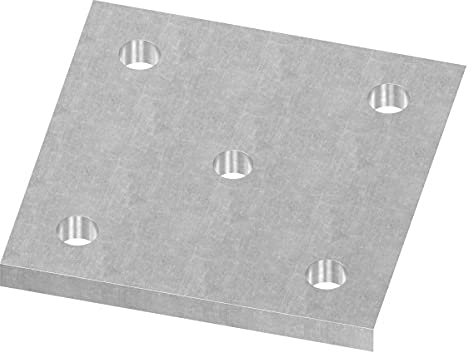 Fenau | Piastra di ancoraggio | D: 120x120x10 mm | Acciaio (grezzo) da saldare/con fori per il fissaggio a parete o a pavimento