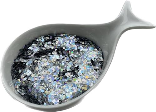 otto-online-handel 1 kg Paint Chips for Epoxy Resin Garage Floor Coating Decorative Chips (Hollogram Silver)