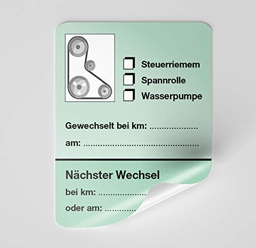 KFZ-Zahnriemen-Steuerriemen-Aufkleber Grün 1000 Stück Blanko