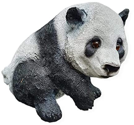 Aspinaworld wetterfeste Gartenfigur für außen, Gartendeko Pandabär Figur 28 cm, Dekofigur Garten, Gartendeko aus Kunstharz