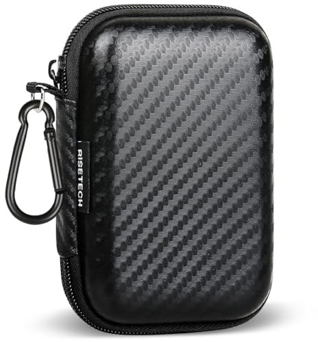 Earbud Case, RISETECH Earphone Carrying Case Holder Storage Mini Bag Headphone Small Pouch Cell Phone Accessories Organizer for EarPods Airpods Beats Flex Bose Wired Earbuds USB Cable Wall Charger