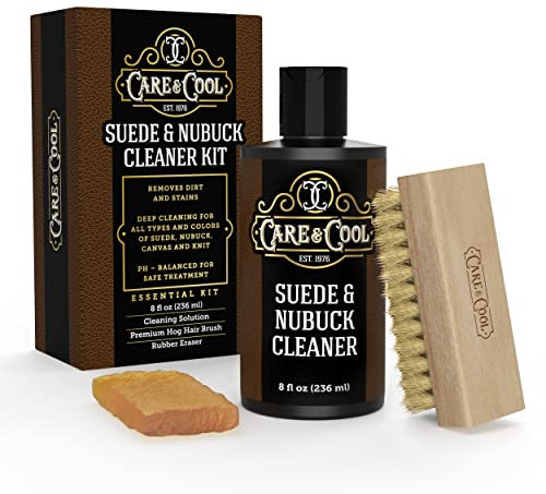 Care & Cool Suede and Nubuck Cleaner Kit (8 fl oz). Restores Color and Vibrancy to Shoes, Clothes and Furniture., Neutral