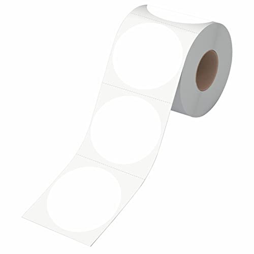 600 Stück runde weiße Inventaraufkleber, Kreispunkte Farbkennzeichnungs etiketten mit Perforationslinie in einer Rolle (5 cm Durchmesser)