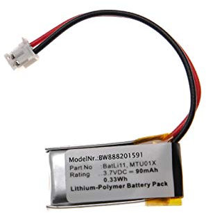 vhbw Battery Replacement for Intercom BatLi11, MTU01X for Alarm Units, Alarm Control, Home Security (90mAh, 3.7V, Li-Polymer)