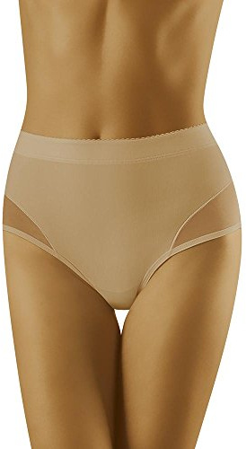 Wolbar Miederslip Dame Shapewear Musterlos Hoher Bund WB302, Beige,XL