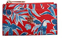 Tommy Hilfiger Geldbörse Monogramm Reißverschluss Muster rot