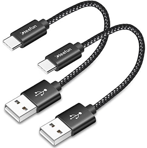 CLEEFUN Cable USB C Corto 30cm 2 Pack, Cable USB a USB C Carga Rapida para iPhone 16 15 Pro Max, Samsung Galaxy S25 S24 23 Ultra, para Moto razr 50 Ultra