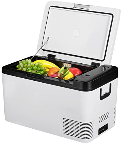VEVOR Glacière Électrique Portable de 25 L Réfrigérateur de Voiture Portable 12/24 V CC 100-240 V CA Frigo Voiture Zone Unique -20℃ à 20℃ Congélateur Contrôle Numérique ou APP Camion Camping