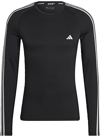 Adidas Mens T-Shirt (Long Sleeve) Techfit Cold.Rdy Long-Sleeve Top, Black, IA1131, XS