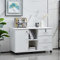 LEMROE Armoire Mobile roulante avec tiroirs verrouillables et Support pour imprimante avec étagères Ouvertes - Armoire de Rangement pour Papeterie (Blanc) D40xW90xH57