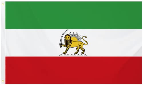 Bandiera Iran Old Persia 90 x 150 cm, bandiera persiana grande 90 x 150 cm, colori autentici e resistenti allo sbiadimento