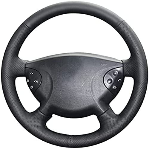 Auto-Lenkradbezug aus schwarzem Leder, für Mercedes Benz E-Klasse W211 G-Klasse W463 2002-2007 Handgenähter Auto-Lenkradbezug