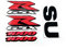 Für Suzuki GSXR 1000 750 600 GSX-R K1 K2 K3 K4 K5 K6 K7 K8 K9 K10 Aufkleber Emblem Motorrad Verkleidungssatz Seitenaufkleber Abzeichen Schmücken (Color : GSXR1000)