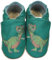 HOBEA-Germany Kitaschuhe Safestep, Kinderhausschuhe, Lederschuhe (Dinosaurier grün, 28/29)
