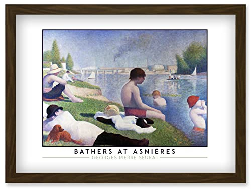 Wee Blue Coo Georges Pierre Seurat Bathers At Asnières Painting Artwork Framed Wall Art Print A4