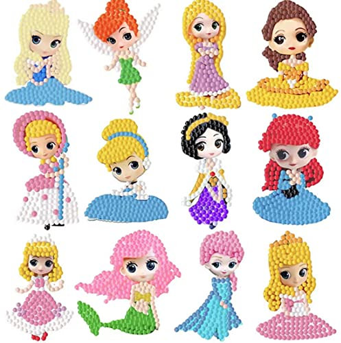 5D Diamond Painting Sticker Set für Kinder, DIY Karikatur Tiermalerei Tiere Diamant Aufkleber Kit [Diamant bilder für kinder] Diamant Malerei Kits für Aufkleber Farbemädchen Junge Geburtstagsgeschenk