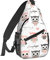 NiuKom Schultertasche für Damen, Umhängetasche, lässiger Tagesrucksack, Rucksack, Herren, Brusttasche, Fitnessstudio, Radfahren, Reisen, Wandern, eule, Einheitsgröße, Sling-Rucksäcke