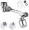 QIQUTER Rotazione universale Faucet Extender, lavello girevole a 1080°, aeratore per rubinetto, filtro Splash, braccio rotativo 2 in 1, impianto faucet, doppia modalità, argento