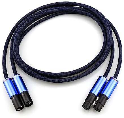 Brollitest High End Xlr Cable,Audio Cable 3-Pole Balanced Cable,1 Pair Balanced Male/Female Cable，For Monitor Speakers, Mixer Speakers, Studio Microphones 1m