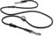 Hundeleine Leder 2,0m Premium Rund-Lederleine schwarz | Führleine mit Edelstahl-Karabiner | Hunde Leine mehrfach verstellbar Denise (Schwarz)