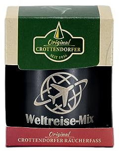 Crottendorfer Räucherfass mit Räucherkerzenhalter & 20 Räucherkerzen - Duft: Weltreisemix- Größe der Räucherkerzen: M