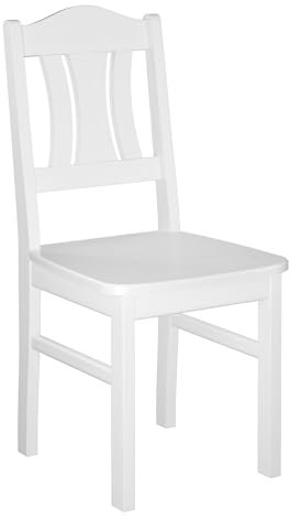 Erst-Holz Küchenstuhl Massivholzstuhl weiß Esszimmerstuhl im Einzel- oder Doppelpack V-90.71-26W