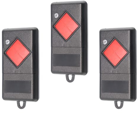 Mando a distancia para puerta de garaje, 3 unidades, mando a distancia de repuesto, compatible con 27,015 MHz Dicket MAHS27-01, mando a distancia, 1 botón, botón rojo