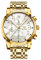 OLEVS Gold Uhren Herren Edelstahl Luxus Quarz Analog Herrenuhren Großes Weiß Zifferblatt Stylish Wasserdicht Armbanduhr Herren Chronograph Metallarmband Männer Uhr mit Datum Arabische Ziffern