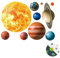 DIY Sonne Erde Fluoreszierend Wandaufkleber Leuchtaufkleber Sonnensystem Wandaufkleber Abnehmbare Space Planet Wandtattoos Wanddeko Leuchtsticker für Kinder, Wände, Decken, Schränke, Kühlschränke