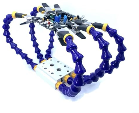 Third Hand Tool for PCB Repair, Bench Vise Table Clamp, Flexible Arms, Soldering Iron Holder (6 arm)